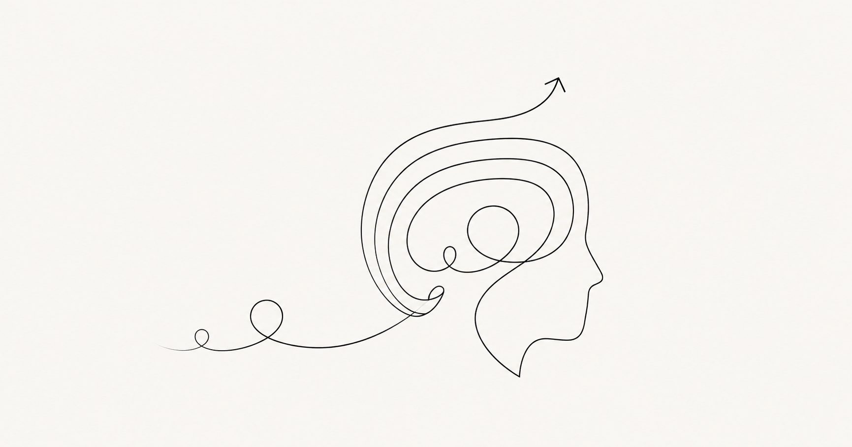 Minimalist brain path illustration representing IQ retesting and practice effects
