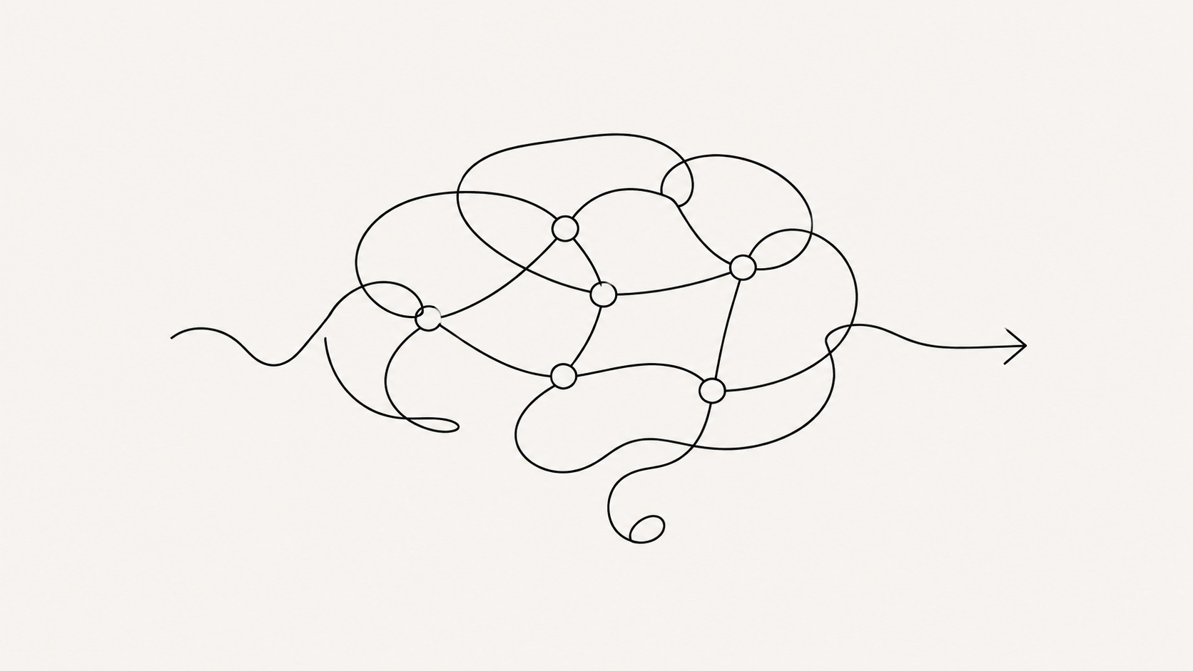 Minimalist line illustration of a brain network representing how IQ tests work