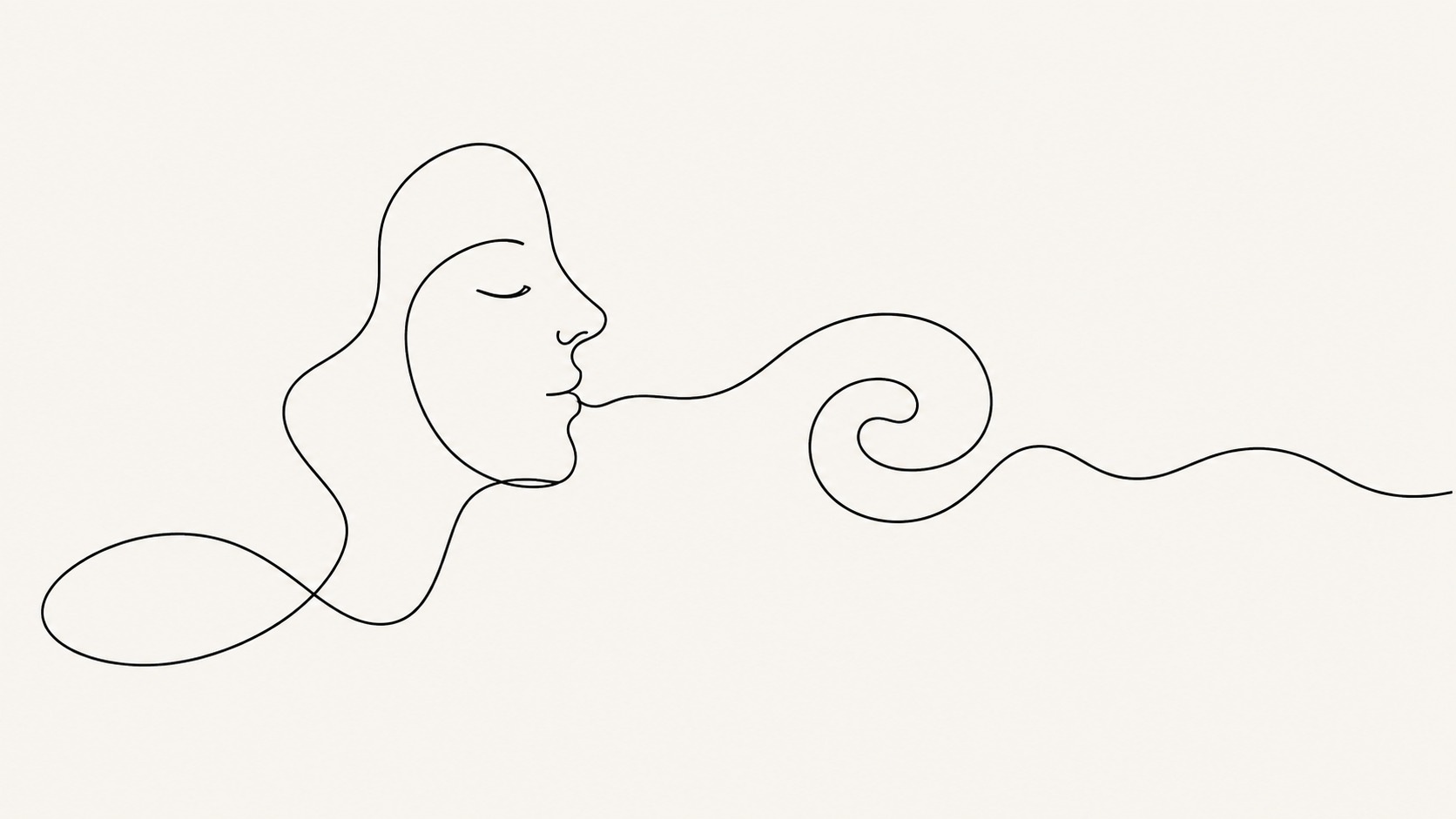 Minimalist line illustration of calm breathing and anxiety regulation