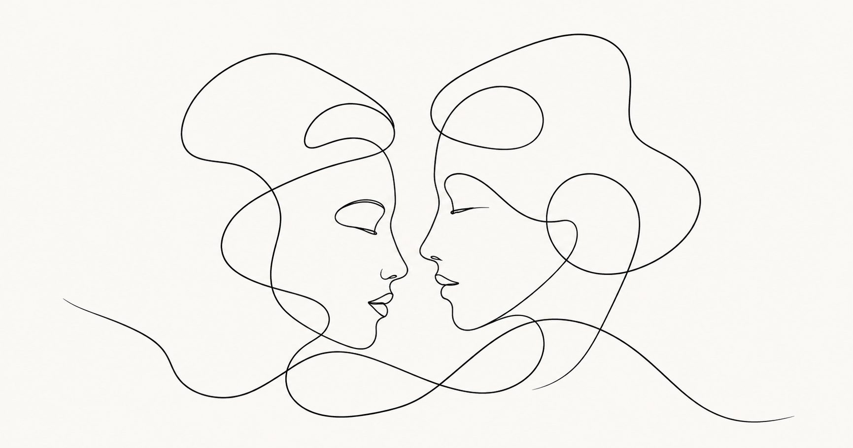 Minimalist paired profiles representing personality and relationships