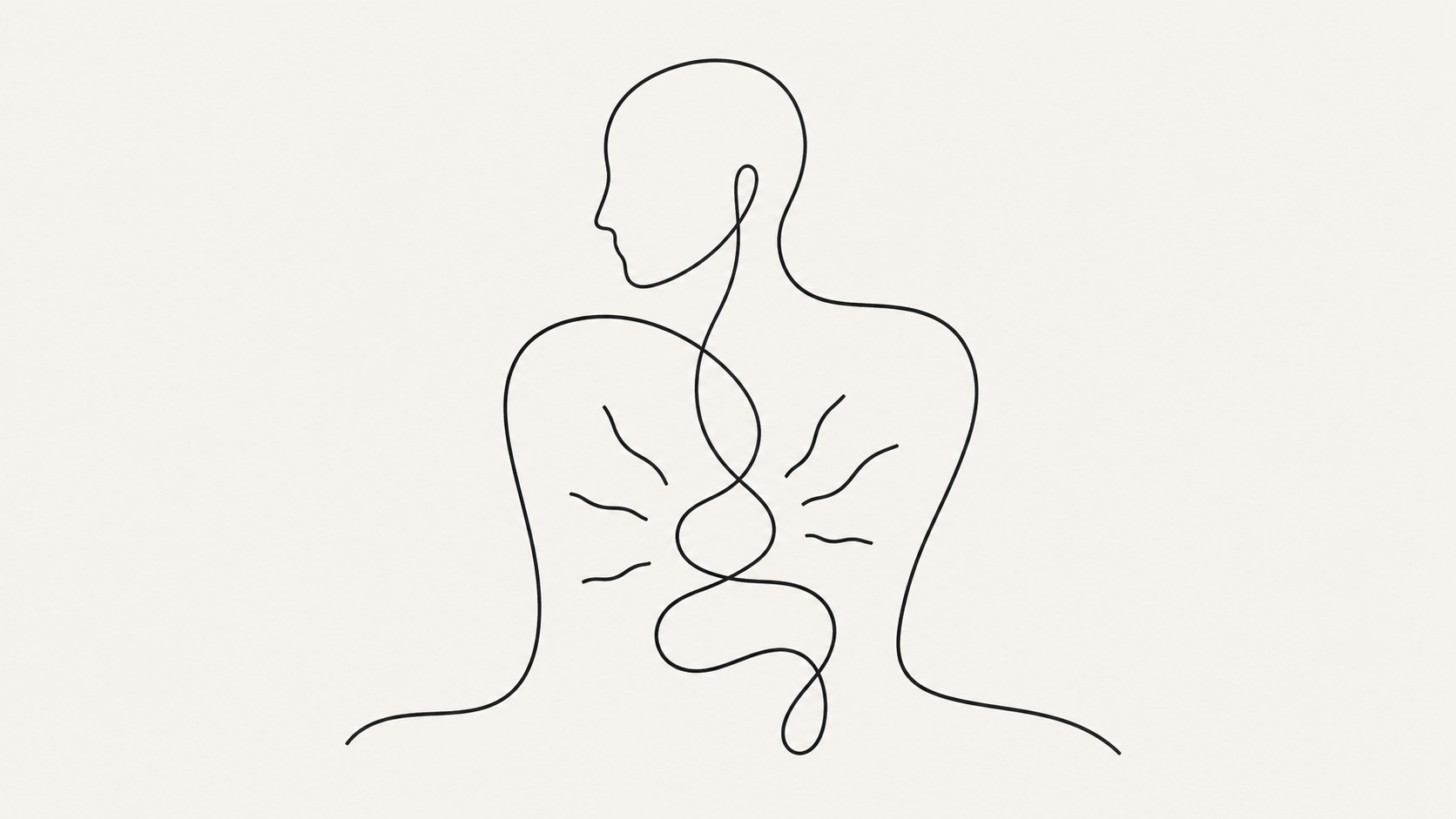 Minimalist line illustration representing physical symptoms of anxiety
