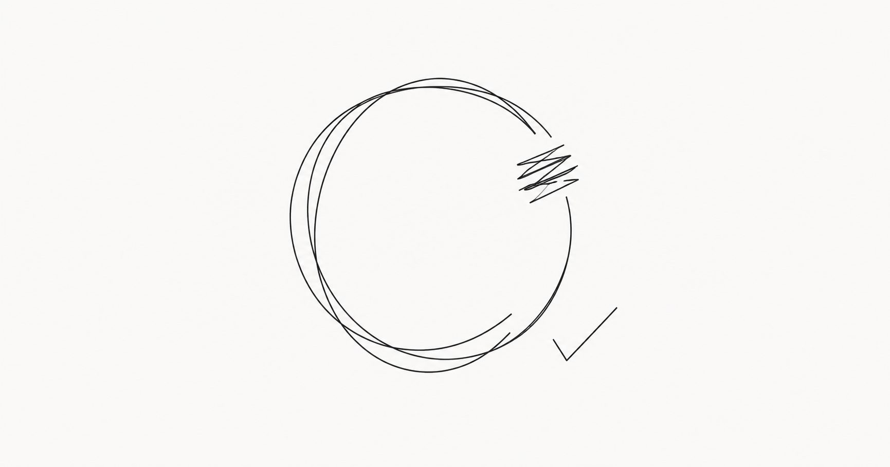 Minimalist incomplete circle representing procrastination and perfectionism