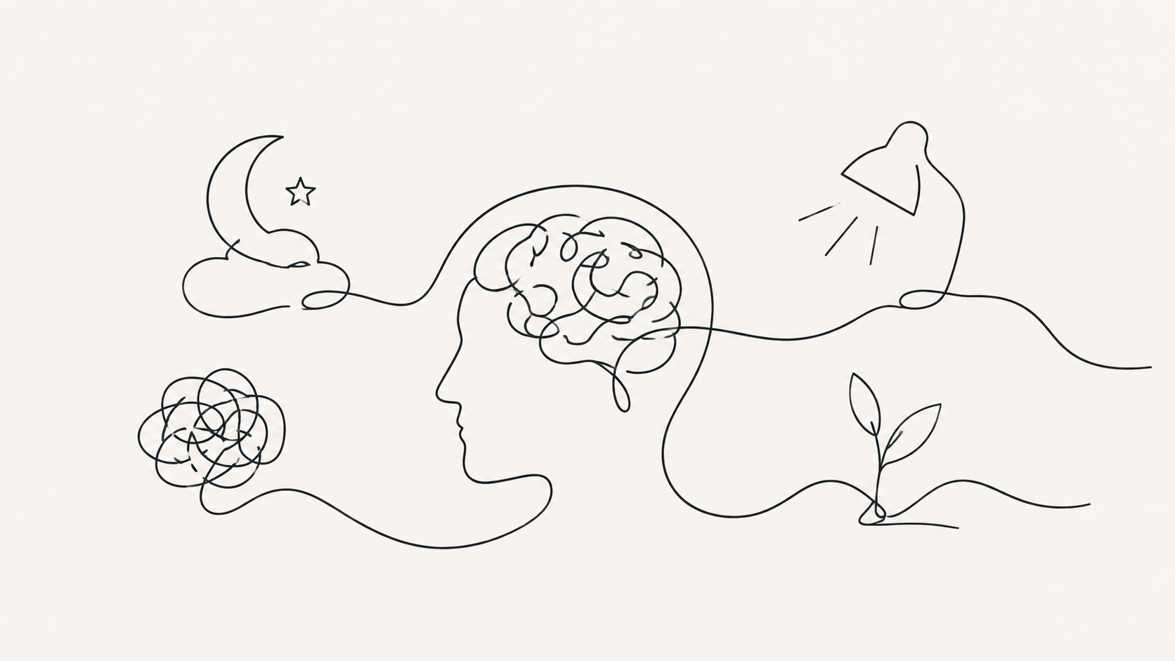 Minimalist line illustration of factors that can influence an IQ test score